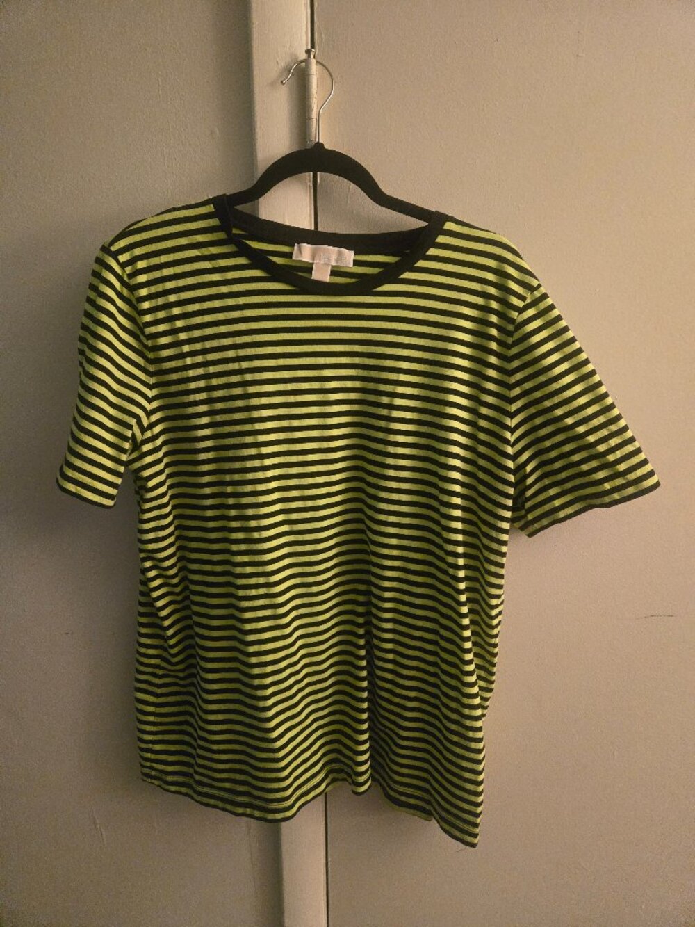 💚 Michael Kors Green & Black Striped Top – Size XL 💚